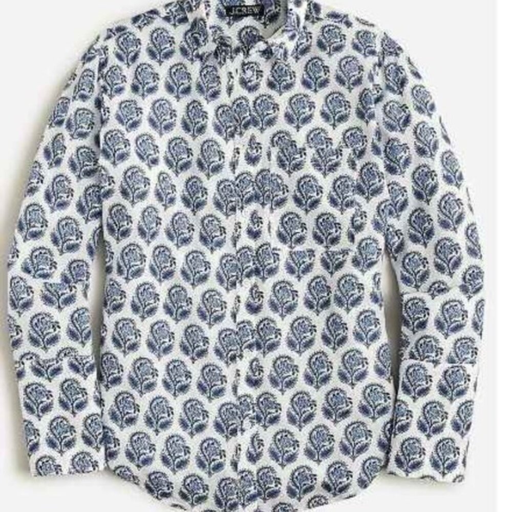 Jcrew Garçon cotton voile shirt in bouquet block print, NWT, size 14